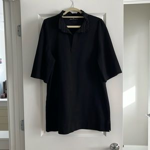 Pommander, PLACE, black ruffle neck, a line dress size XL